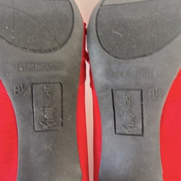 Fioni Night Red Satin Rhinestones High Heels Peep Toe Size 8 1/2 Christmas - Picture 10 of 11